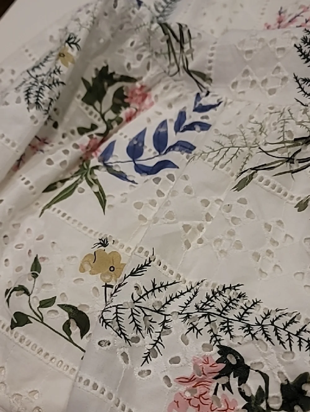 Just Me White Floral Eyelet Off-Shoulder Midi Sun Dress Large - Picture 6 of 13